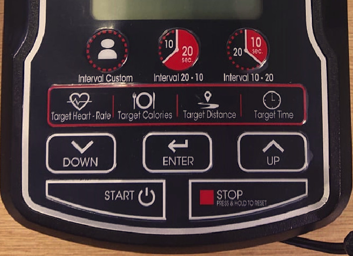 Tornado Air Bike Workout Monitor Buttons